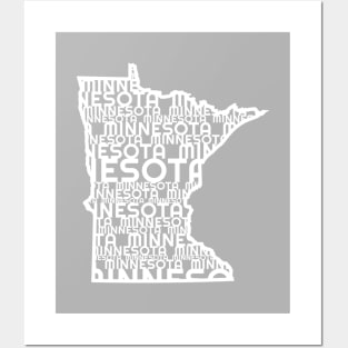 Minnesota State Map Wordmark Fill Posters and Art